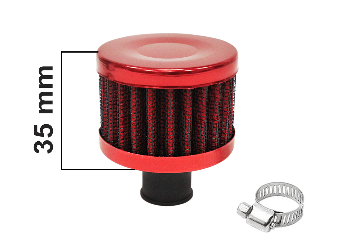 Crankcase Breather Filter 12mm Red