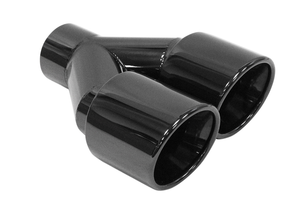 Double Exhaust Tip 2x89mm enter 63mm Black Chrome Right