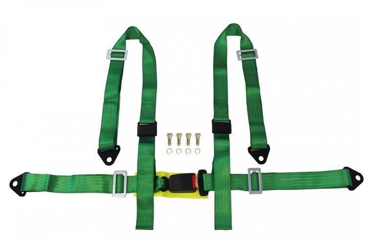 Racing seat belts 4p 2″ Green – E4