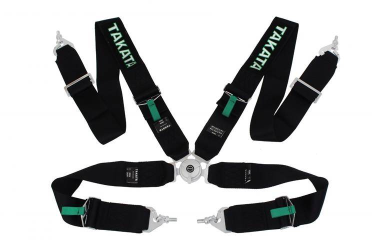 Racing seat belts 4p 3″ Black Takata Replica harness