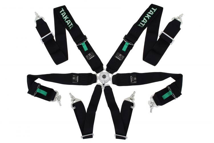 Racing seat belts 6p 3″ Black Takata Replica harness